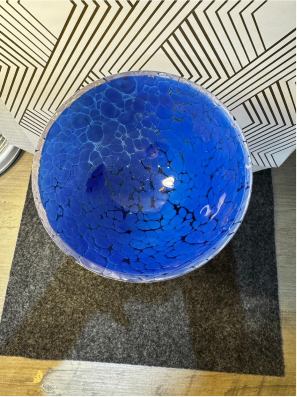 Vintage Jozefina Krasnoyarsk Octopus Cobalt Blue Bowl - Picture 3 of 8